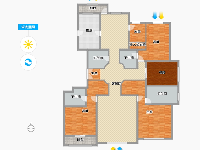 内蒙古自治区-呼和浩特市-巨华世纪城-241.44-户型库-采光通风