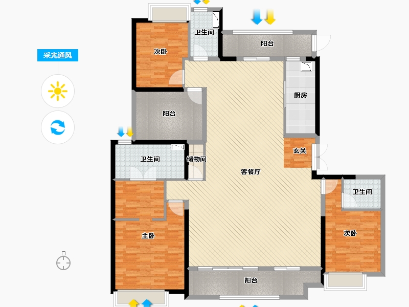 广东省-佛山市-佛山绿地中心・璀璨天城-178.69-户型库-采光通风