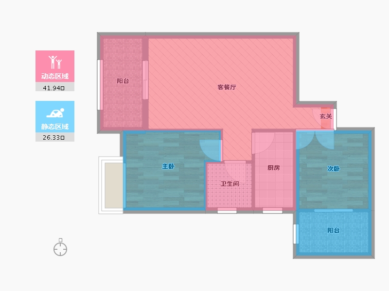 山西省-临汾市-中骏国际四期-59.85-户型库-动静分区