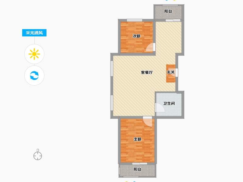 山西省-太原市-清徐县清泉宜居瑞苑-83.20-户型库-采光通风