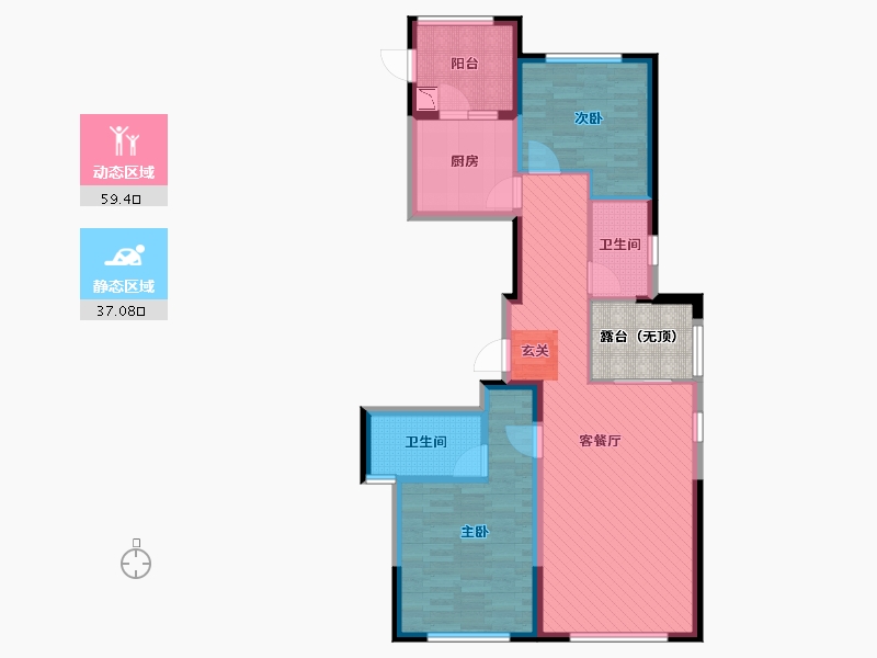 河南省-郑州市-滨水家园-90.56-户型库-动静分区