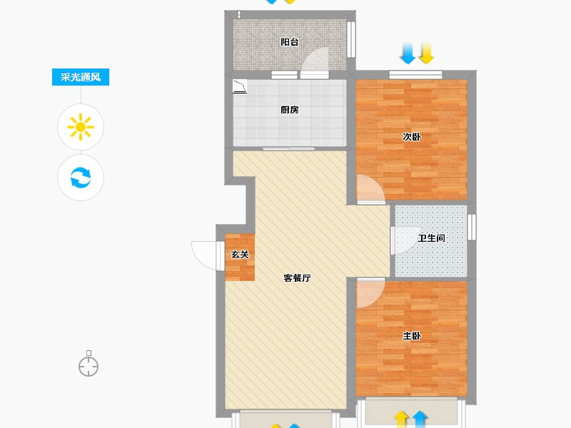 黑龙江省-哈尔滨市-华润中央公园-70.12-户型库-采光通风