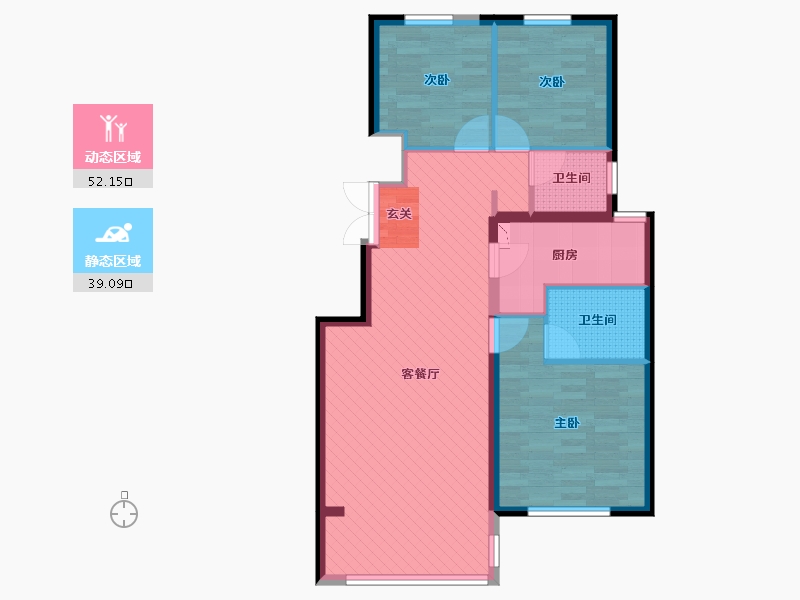 北京-北京市-冠城大通百旺府(永丰嘉园 )-81.38-户型库-动静分区