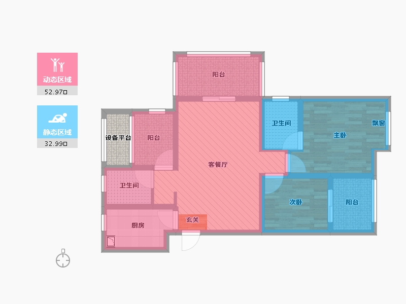 江苏省-苏州市-神州通北城新境-76.00-户型库-动静分区