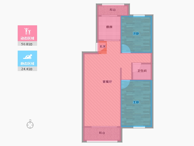 北京-北京市-重聚园-67.35-户型库-动静分区