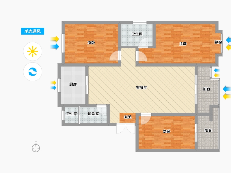 山东省-日照市-世纪家园-113.72-户型库-采光通风