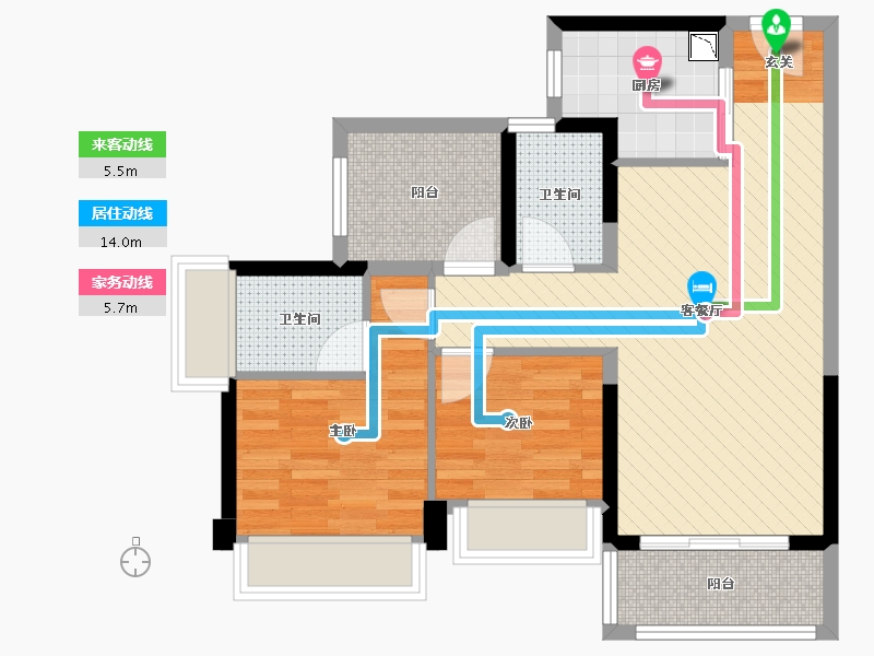 广西壮族自治区-柳州市-龙光玖珑府-67.30-户型库-动静线