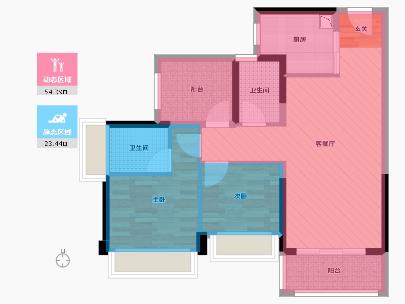 广西壮族自治区-柳州市-龙光玖珑府-67.30-户型库-动静分区