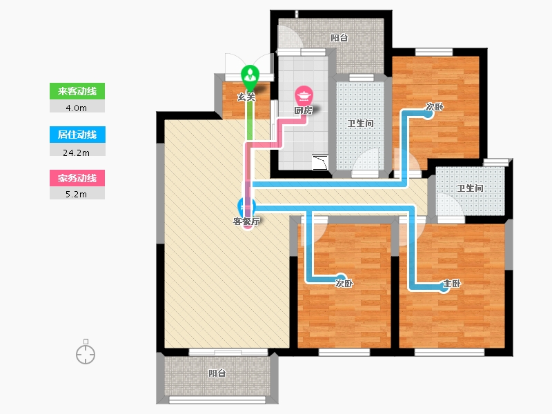 陕西省-宝鸡市-汉强海德公园-91.31-户型库-动静线