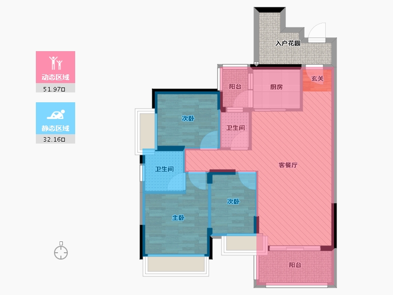 广东省-东莞市-礼顿金御海湾-79.49-户型库-动静分区