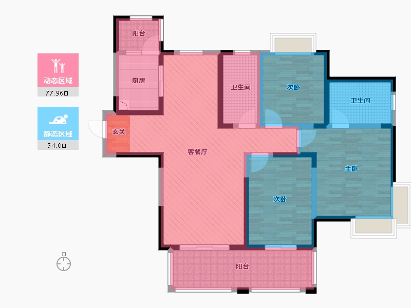 江苏省-苏州市-融城汇园-21号楼-115.00-户型库-动静分区