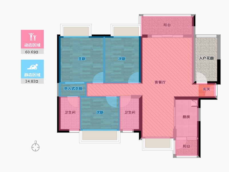 广东省-中山市-奥园领秀-89.56-户型库-动静分区