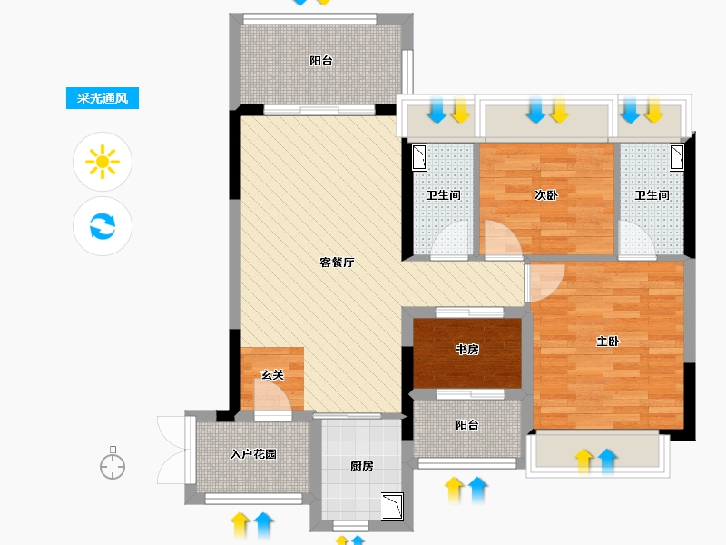 广东省-湛江市-海东广场-77.55-户型库-采光通风