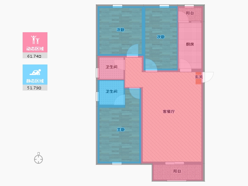 北京-北京市-榆垡新机场回迁-100.80-户型库-动静分区