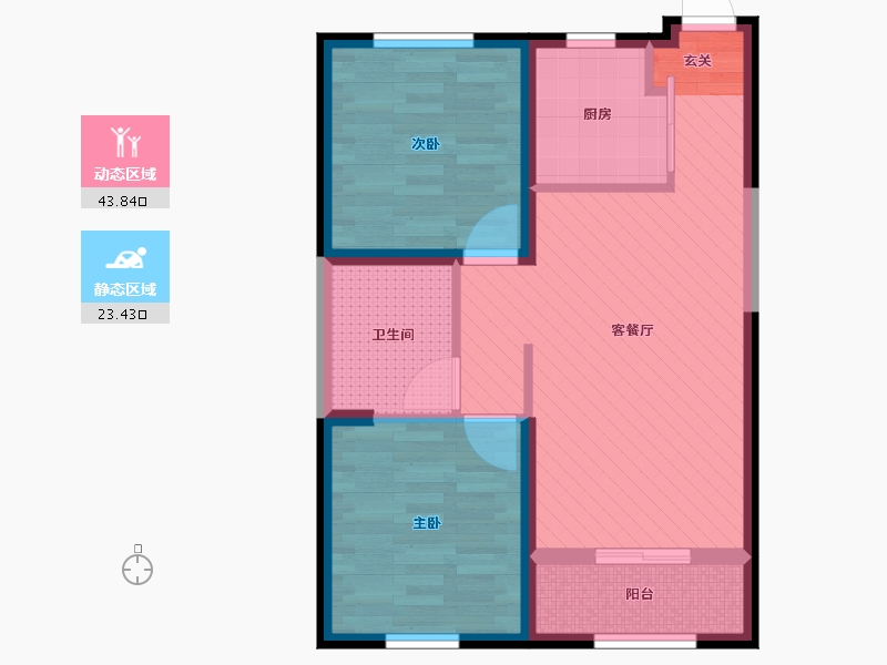 内蒙古自治区-呼和浩特市-呼和浩特永泰城-58.60-户型库-动静分区