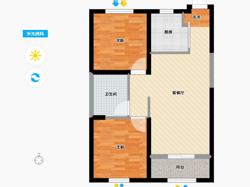 内蒙古自治区-呼和浩特市-呼和浩特永泰城-58.60-户型库-采光通风