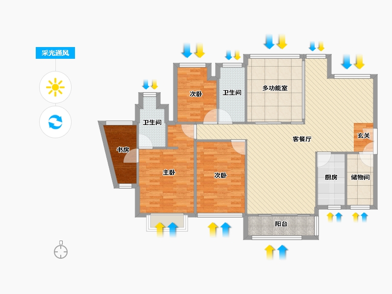 广东省-深圳市-深业新岸线三期-121.49-户型库-采光通风