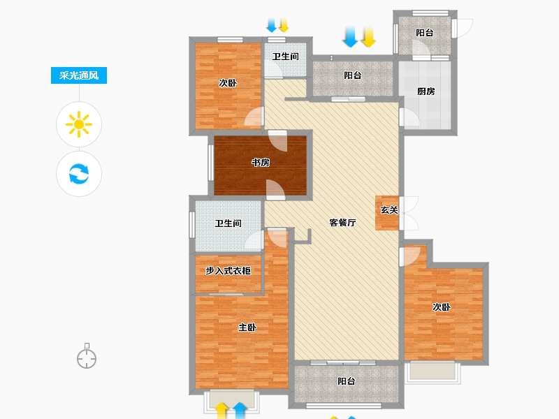 河南省-濮阳市-滨湖湾-154.98-户型库-采光通风