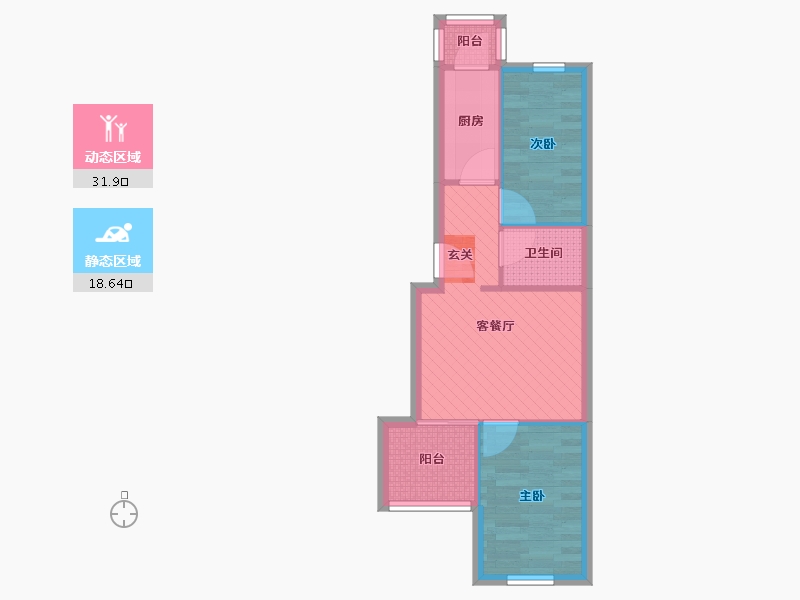 北京-北京市-车站中里-43.93-户型库-动静分区