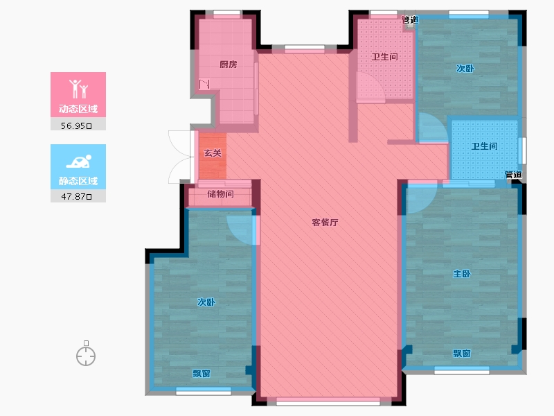 吉林省-长春市-新星宇之悦-92.72-户型库-动静分区