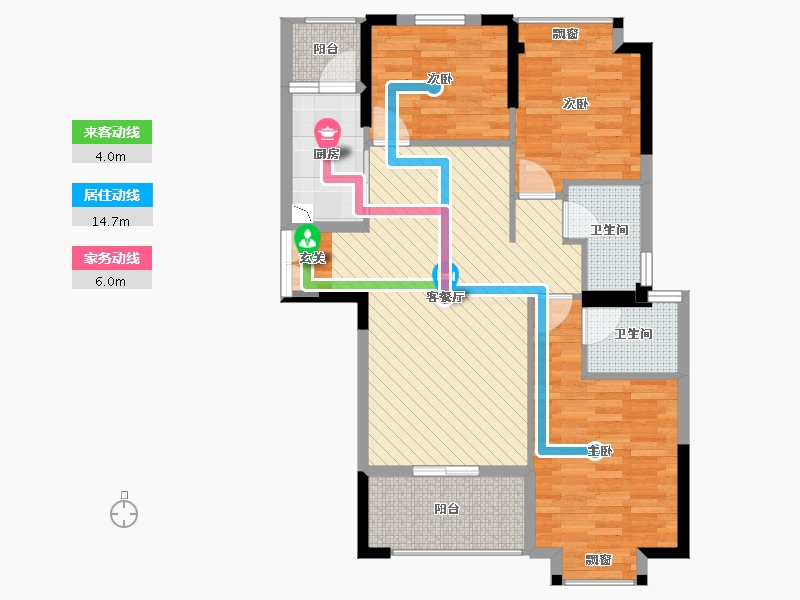 福建省-龙岩市-美伦东锦缘-88.63-户型库-动静线