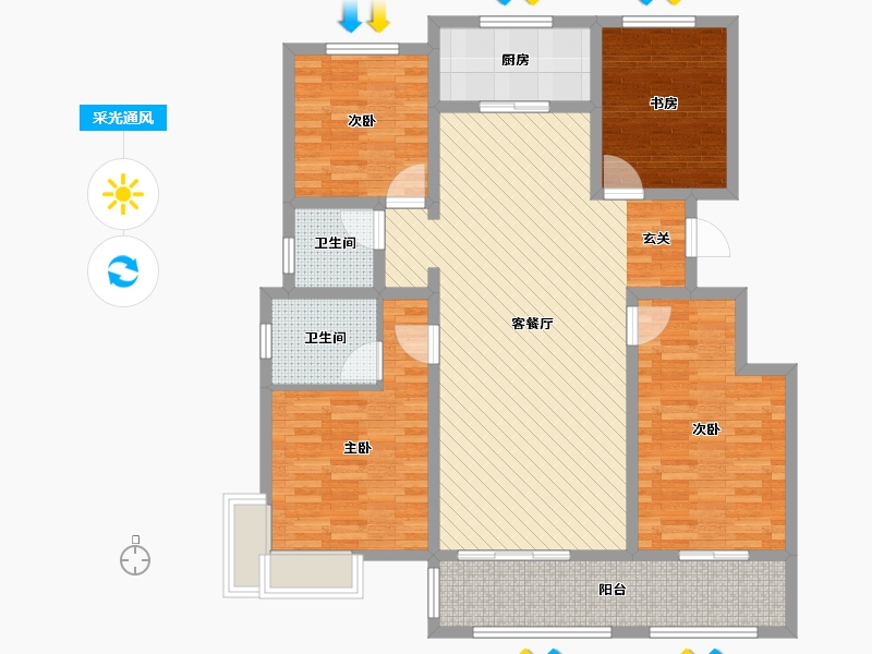 山东省-泰安市-恒基都市森林-117.16-户型库-采光通风