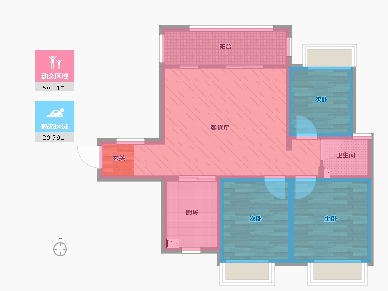 广西壮族自治区-桂林市-桂林万达城-69.15-户型库-动静分区