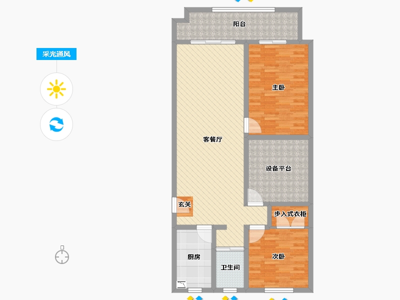 安徽省-宿州市-拂晓一号-102.68-户型库-采光通风