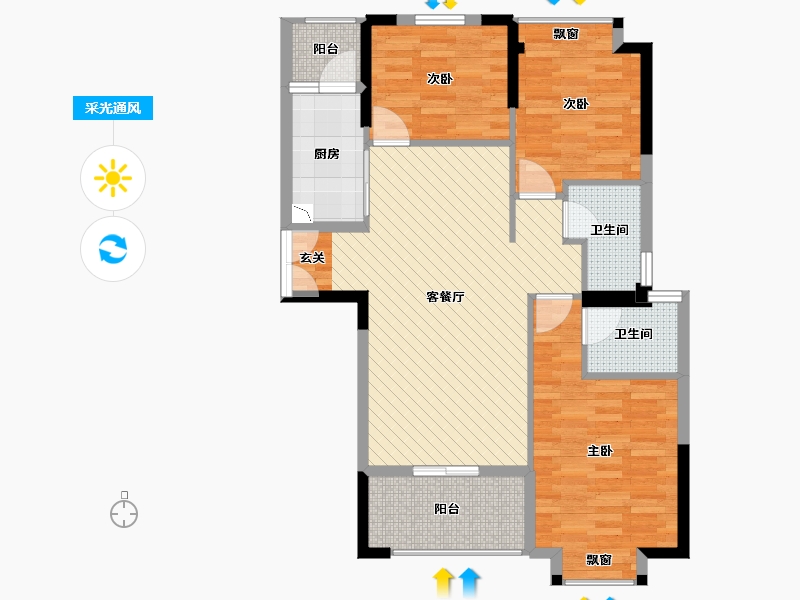 福建省-龙岩市-美伦东锦缘-88.63-户型库-采光通风