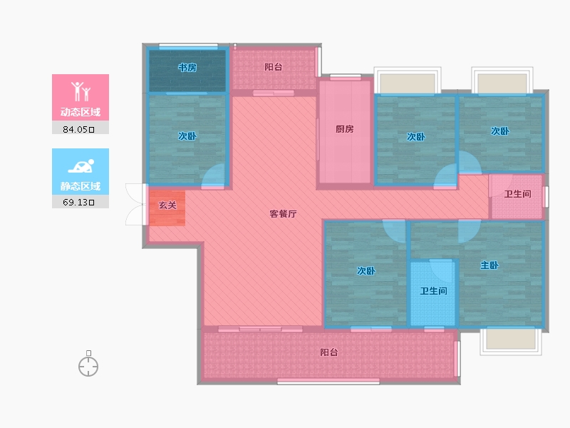 湖南省-衡阳市-英伦首府-135.66-户型库-动静分区