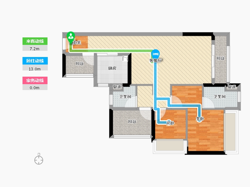 广西壮族自治区-南宁市-万科魅力之城-69.43-户型库-动静线