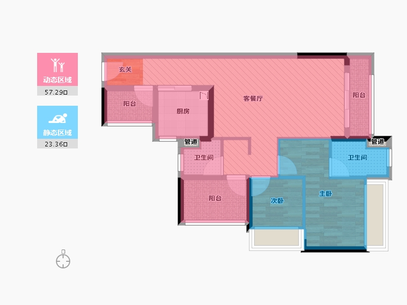 广西壮族自治区-南宁市-万科魅力之城-69.43-户型库-动静分区