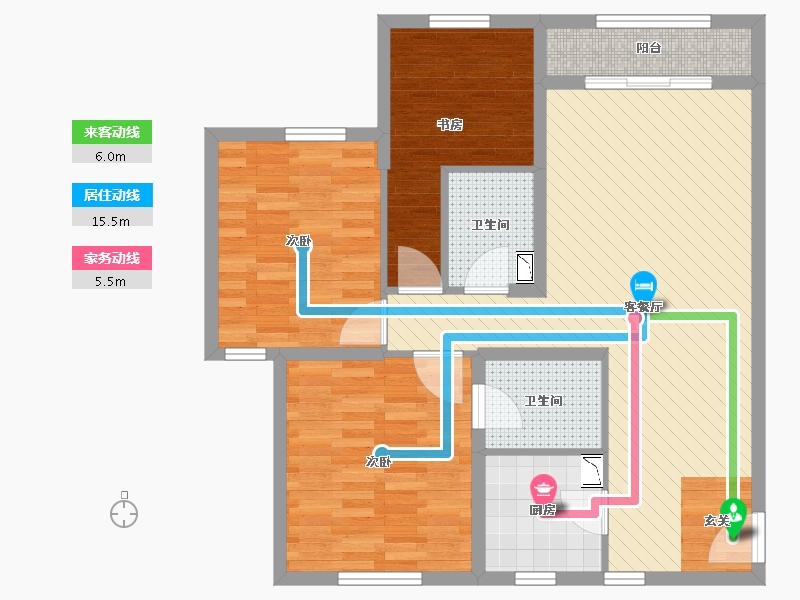 山西省-太原市-东港家园-87.42-户型库-动静线