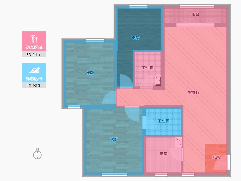 山西省-太原市-东港家园-87.42-户型库-动静分区