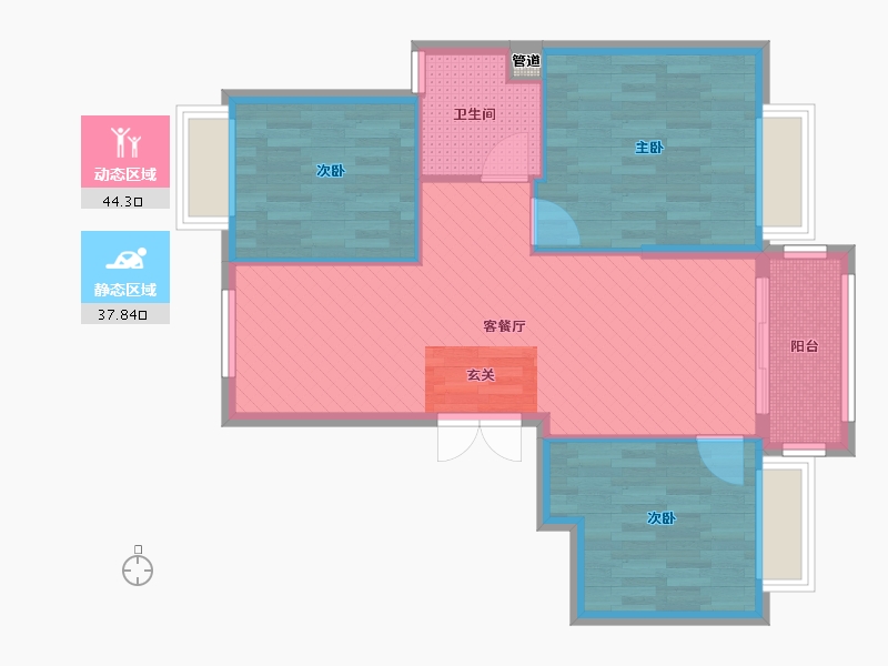 浙江省-台州市-紫庭花苑-73.79-户型库-动静分区