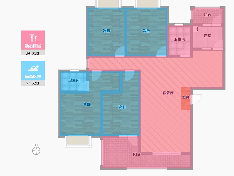 重庆-重庆市-揽江雅苑-131.90-户型库-动静分区