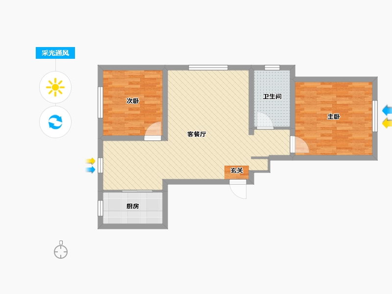 山西省-长治市-韩南新区-70.29-户型库-采光通风