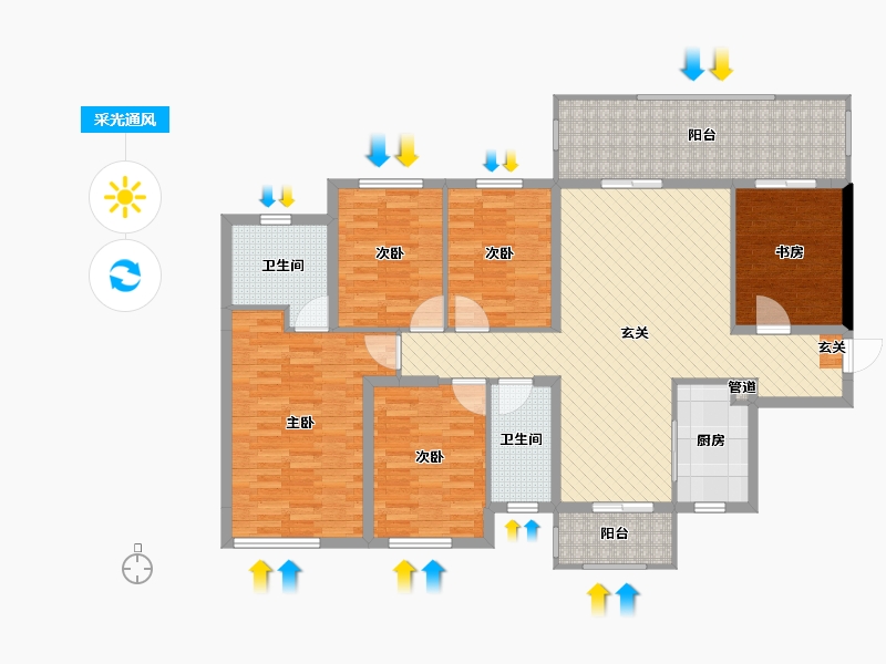 广西壮族自治区-南宁市-阳光城丽景湾-131.03-户型库-采光通风