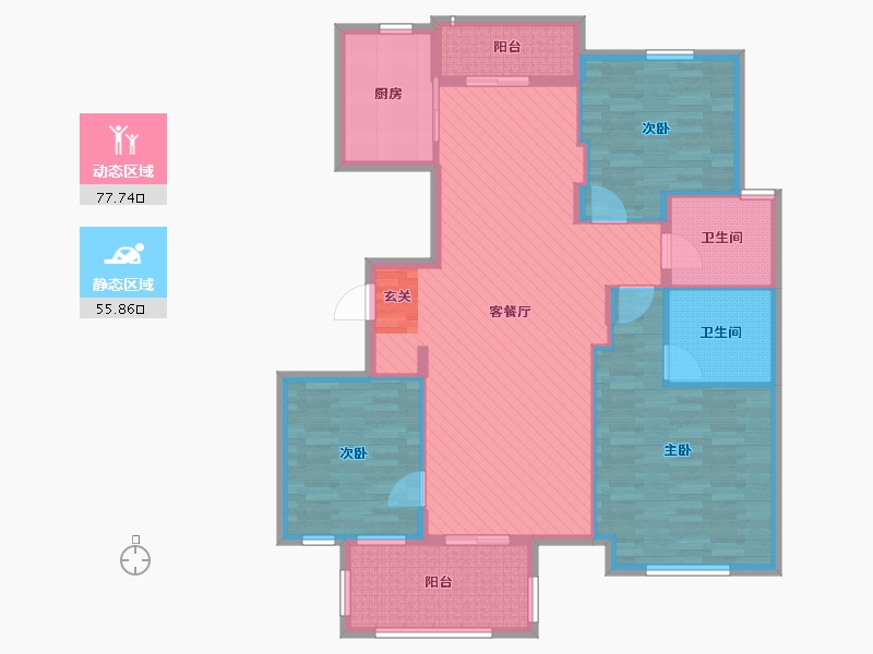 浙江省-宁波市-康鑫梵石花园-12号楼-119.96-户型库-动静分区