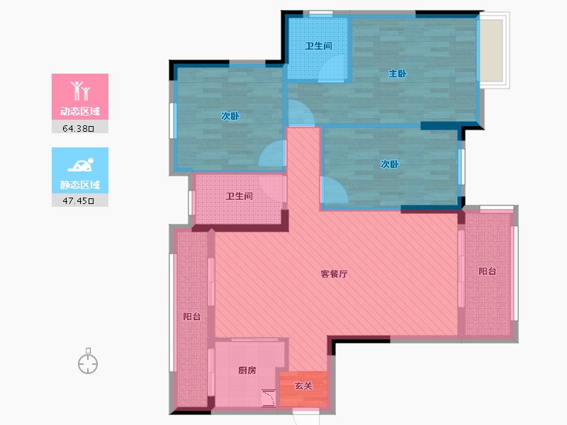 湖北省-恩施土家族苗族自治州-清江新城-98.95-户型库-动静分区