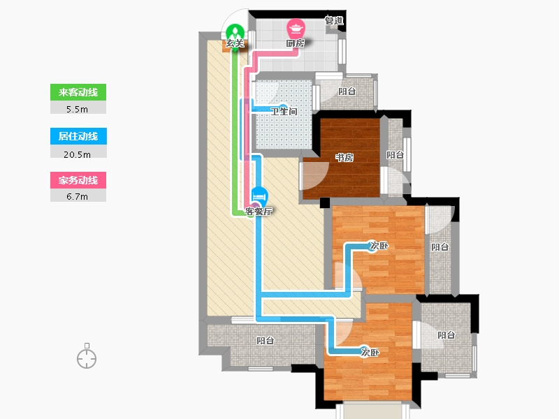 四川省-成都市-时代悦城-63.05-户型库-动静线