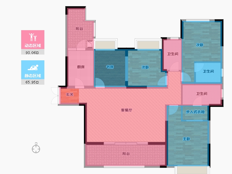 重庆-重庆市-重庆天地-140.37-户型库-动静分区