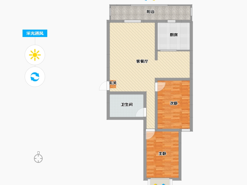 山西省-吕梁市-鼎恒国际-90.65-户型库-采光通风