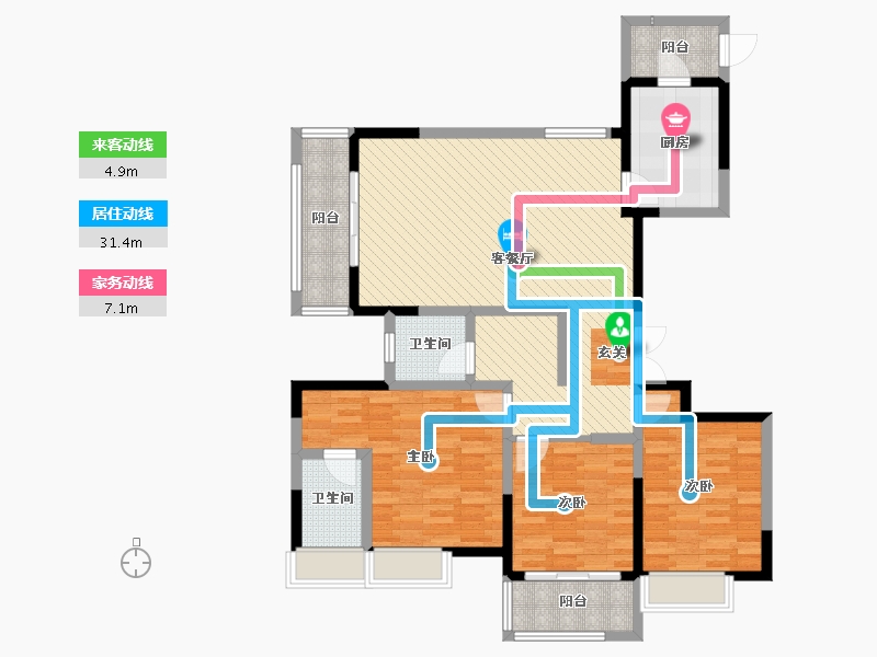 江苏省-南通市-锦绣福邸-112.53-户型库-动静线