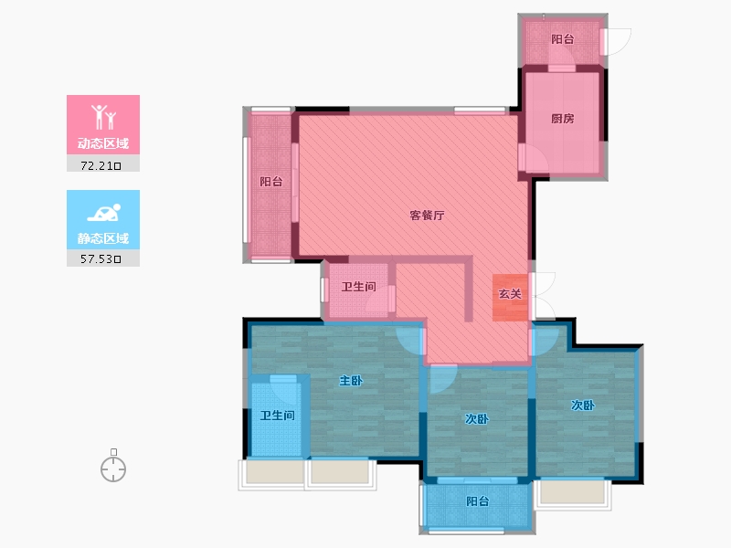 江苏省-南通市-锦绣福邸-112.53-户型库-动静分区