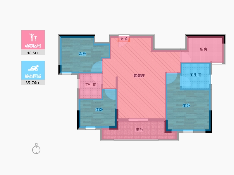 湖北省-黄冈市-新城国际花园-74.52-户型库-动静分区