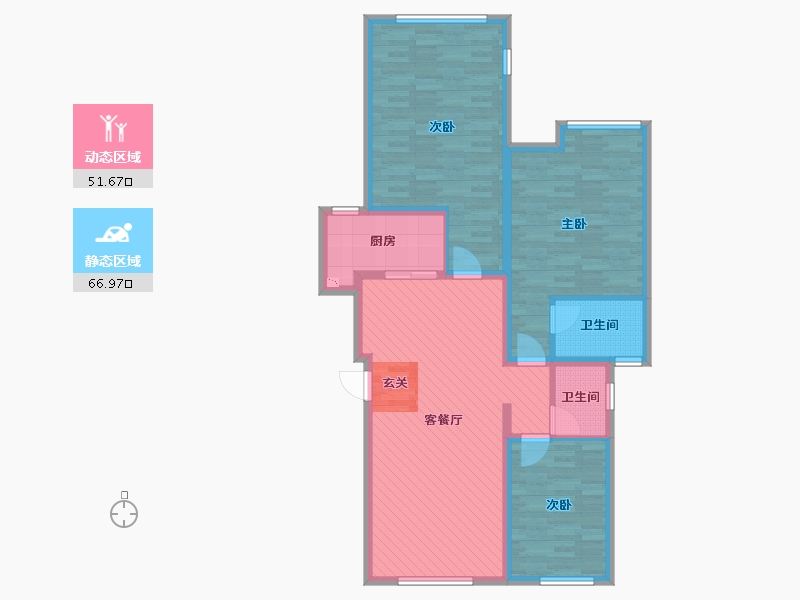 山东省-烟台市-海悦城-105.79-户型库-动静分区