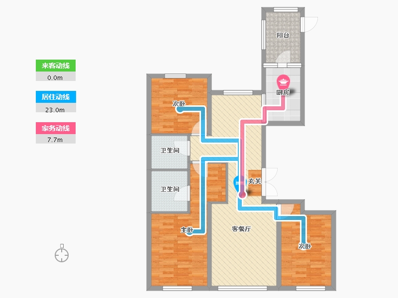 黑龙江省-哈尔滨市-晨能溪树庭院南区-88.80-户型库-动静线