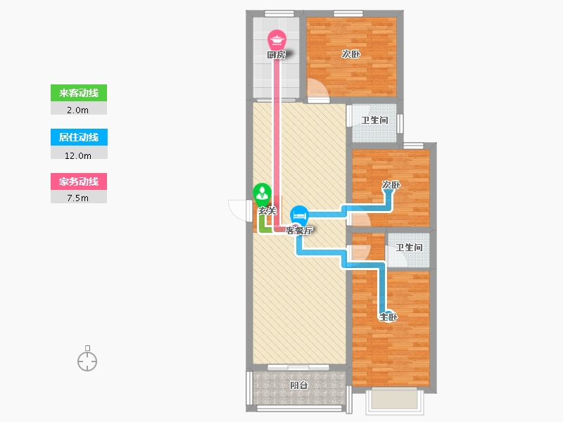 河北省-邢台市-清河县鸿祥国际三期-90.21-户型库-动静线