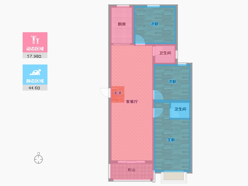 河北省-邢台市-清河县鸿祥国际三期-90.21-户型库-动静分区